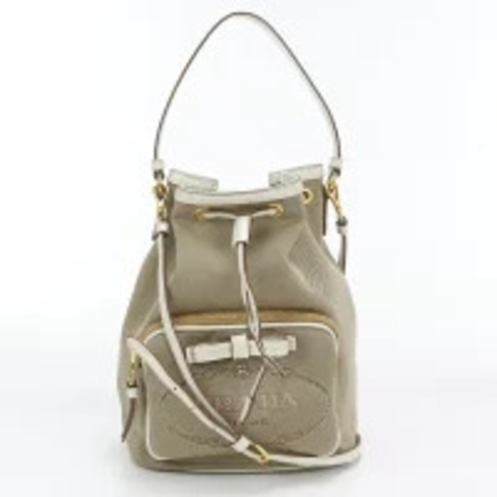 Prada Handbag Bucket Bag Beige Cream